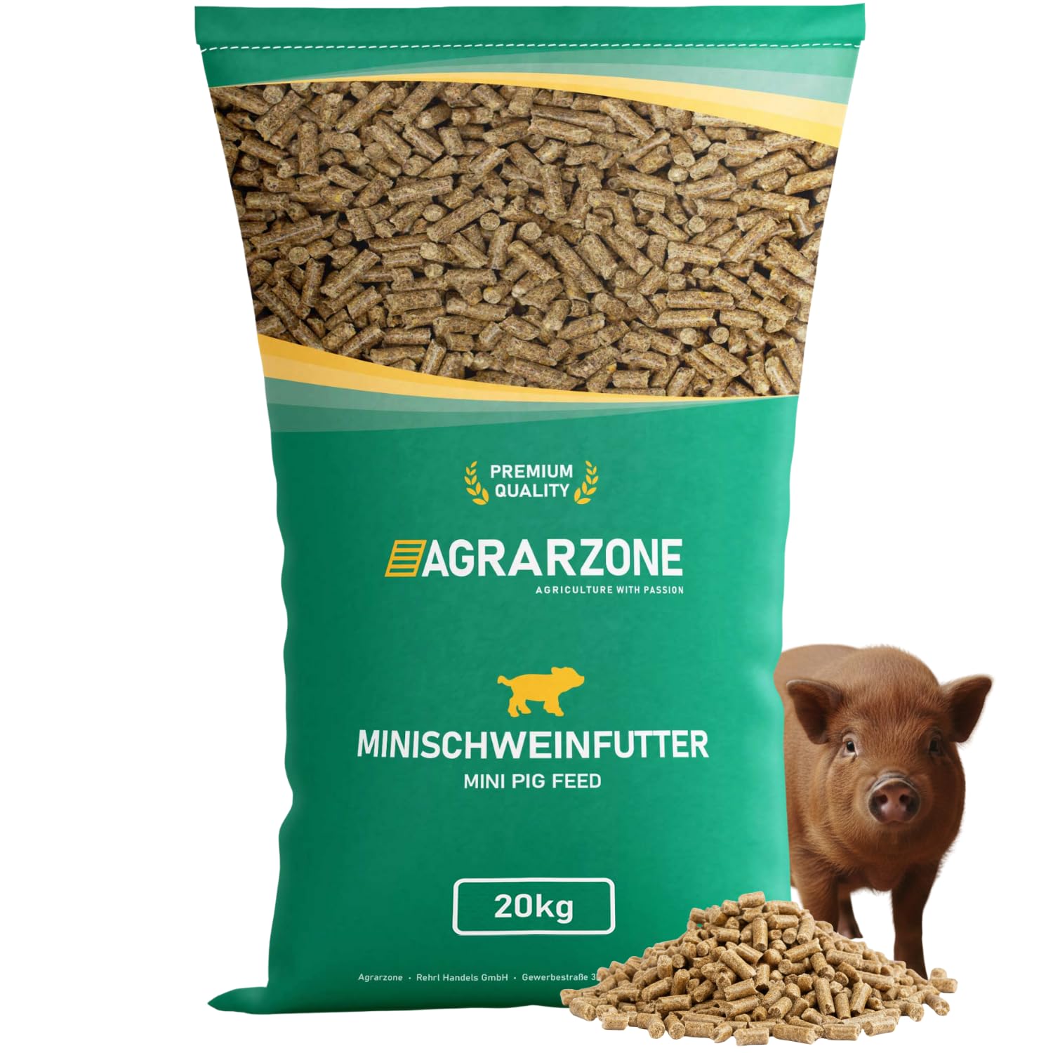 Agrarzone Nourriture pour Mini-cochons en granulés 20 kg - Nourriture pour Mini-cochons, cochons Nains et cochons Teacup - 100% sans OGM et nettoyée Plusieurs Fois