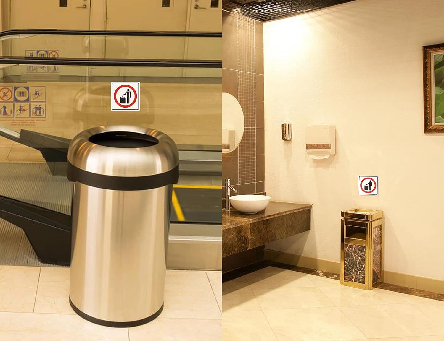 2pcs Keep Clean Signs, Put the Garbage into the Trash Can Sign ...