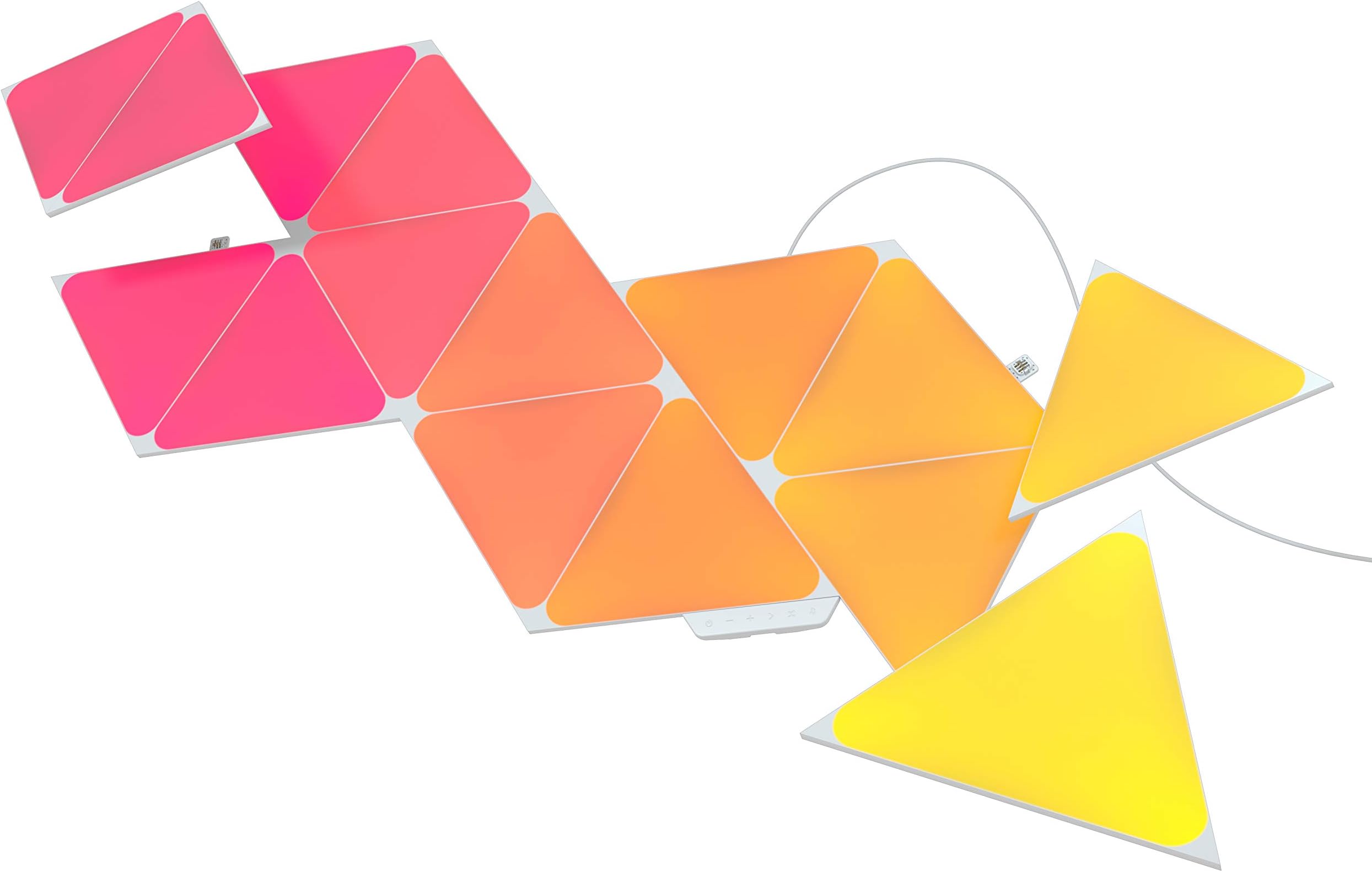 Shapes Triangle Starter Kit, 15 Smart Light Panels LED RGBW - Modular Wi-Fi Colour Changing Wall Lights, Works with Alexa Google Assistant Apple Homekit, for Room Decor & Gaming