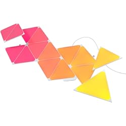 Panel Decorativo Nanoleaf Shapes Triangle Starter Kit, 15 Triángulos Luminosos LED RGBW - Apliques de Pared Interior Modulares, Luces Led Inteligentes 16M Colores WiFi, Compatible con Alexa, para Decoración y Gaming