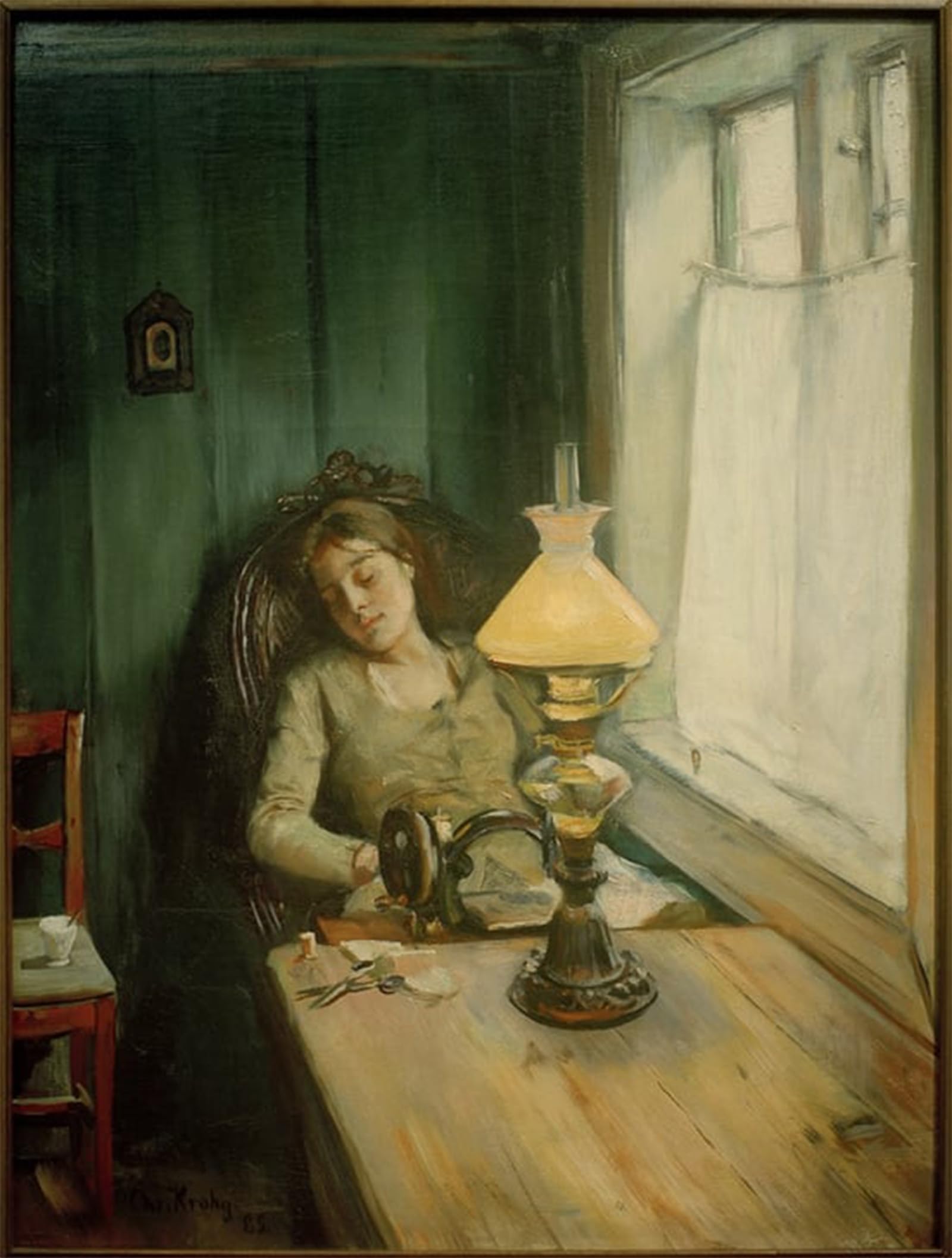 ARTXLXXBN Famous Prints Artwork Pictures Poster Painting Art Tired by Christian Krohg Artwork Landscape Pictures for Home Decor 60x90cm