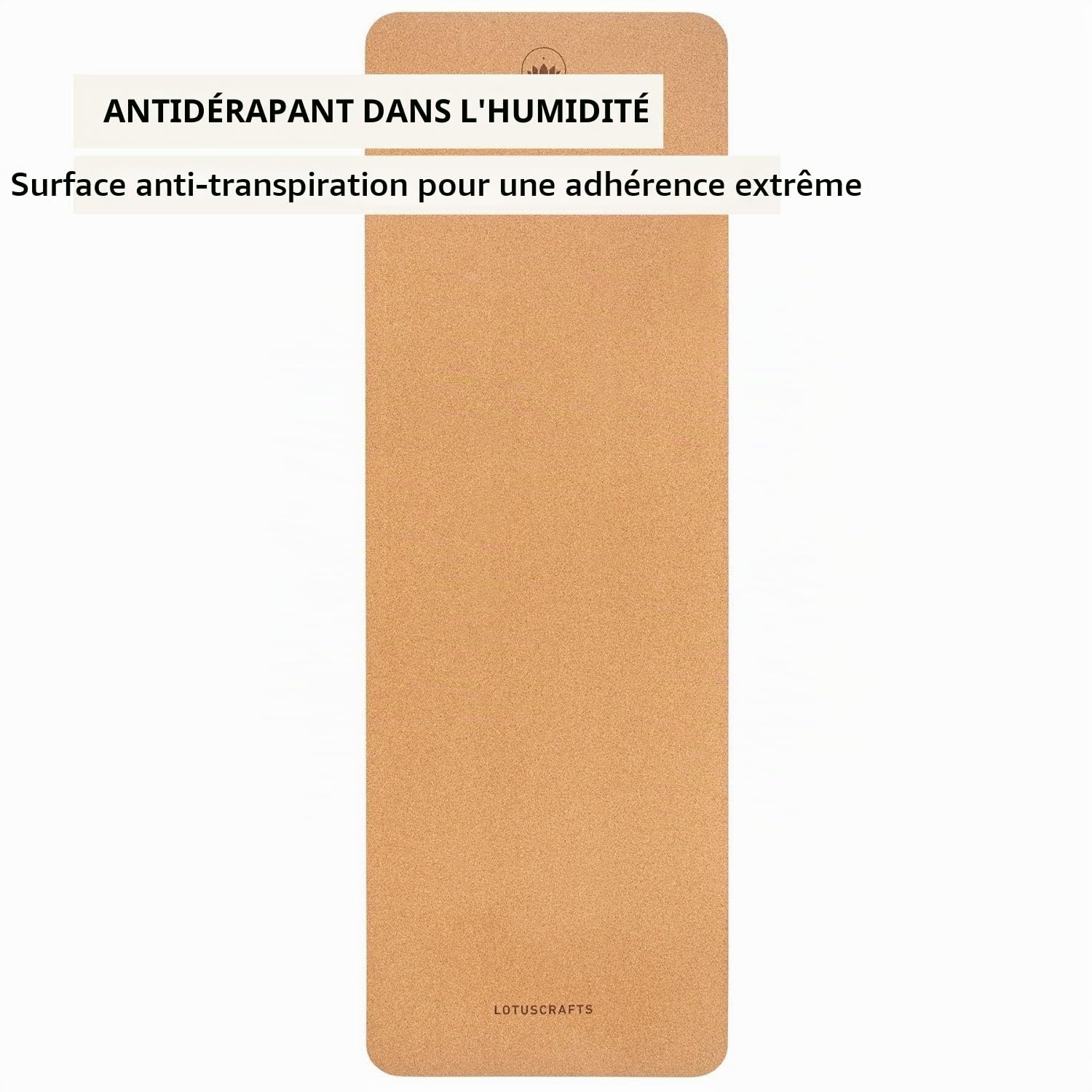 LOTUSCRAFTS Tapis de yoga en liège et caoutchouc naturel, modèle Arise Cork, naturel et antidérapant, yoga mat idéal pour Hot Yoga, Yin Yoga, Hatha