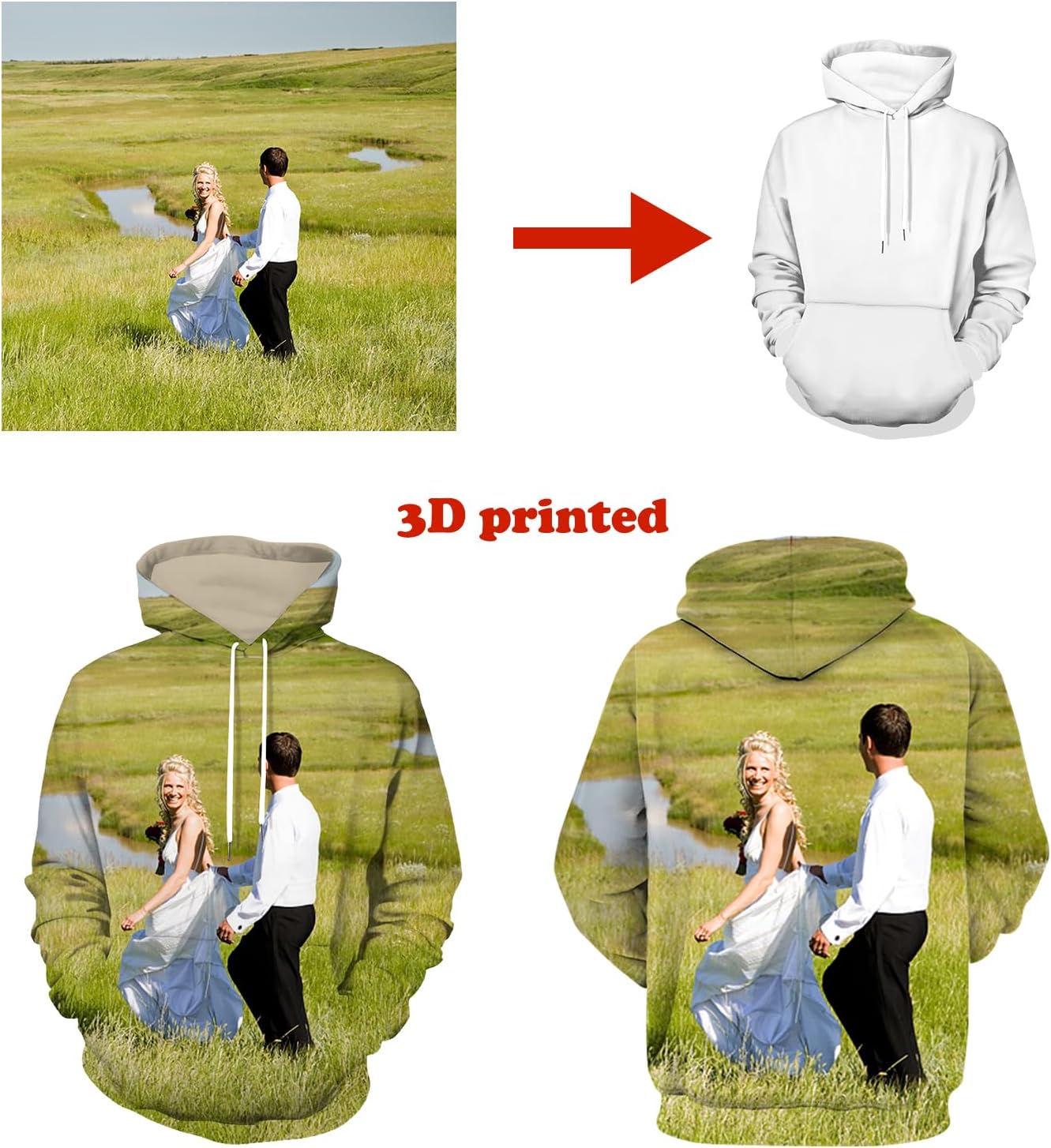 Custom Hoodie Your Own Design Picture Personalized Pullover Sweatshirts with Pocket Customized Hoodies for Men Women - Image 4