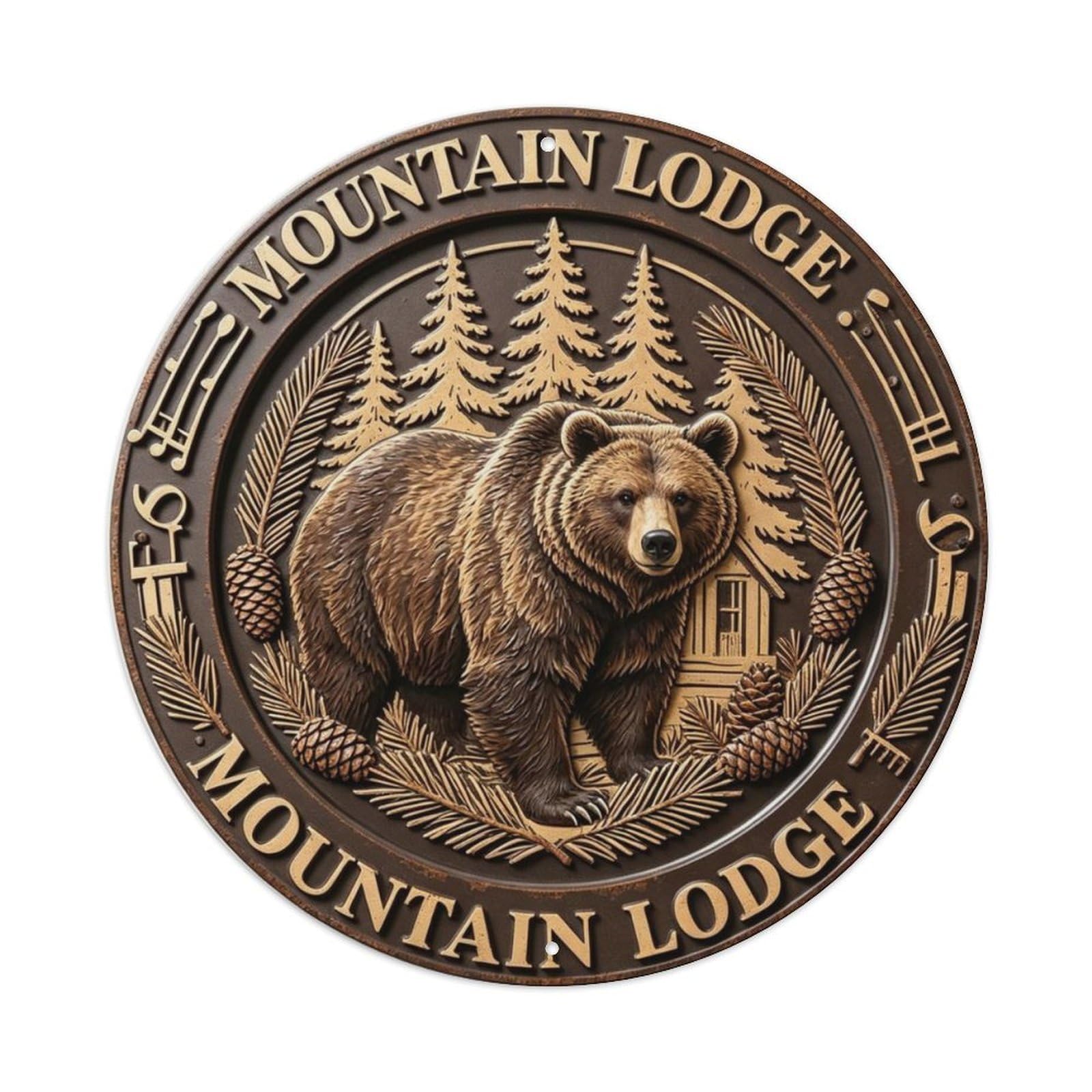 Mountain Lodge Metal Tin Sign Plaque