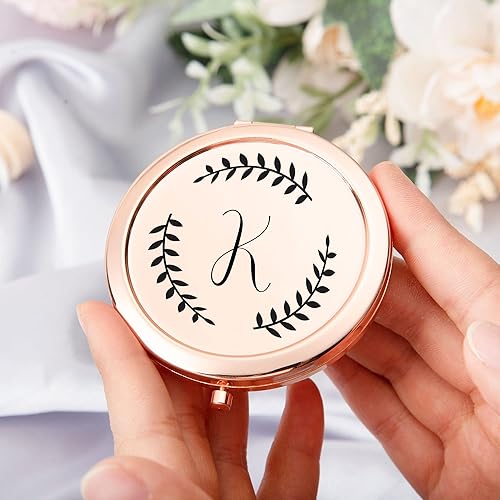 Miniatura 4 de Espejo compacto personalizado, espejos de maquillaje de bolsillo grabados con láser, regalo personalizado para mujer, niña, dama de honor, amiga,