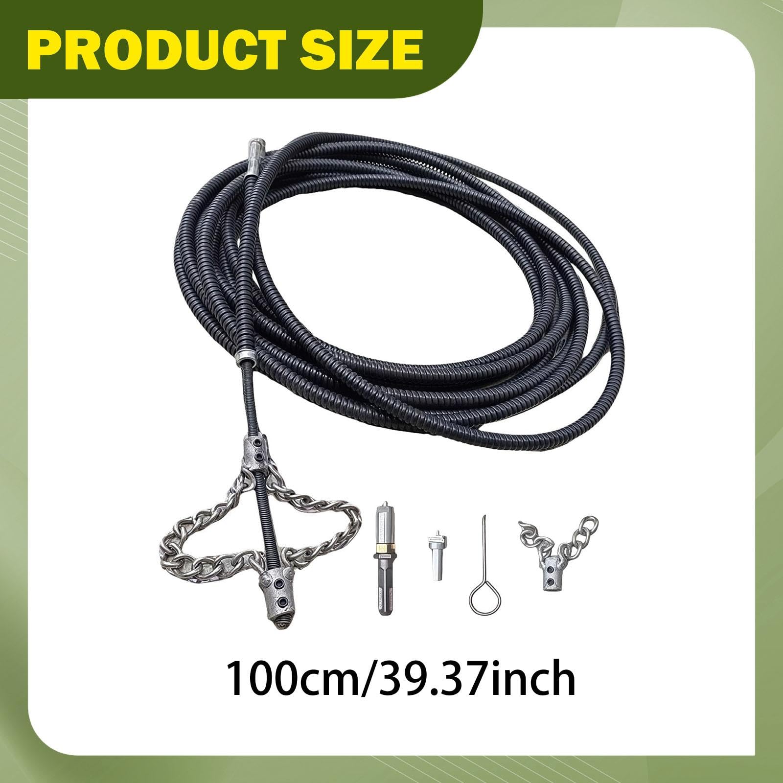 Abflussreiniger Rohrreinigungsschlange Rohrspirale Rohrreinigungswerkzeug Verstopfungsentferner Aus Stahl mit Flexiblem Schaft Und 16mm Federverstellu, 10 m