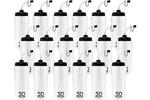 Bulk Water Bottles, Unbreakable 50-Pack 1 Liter Leakproof Water Bottles, BPA Free...