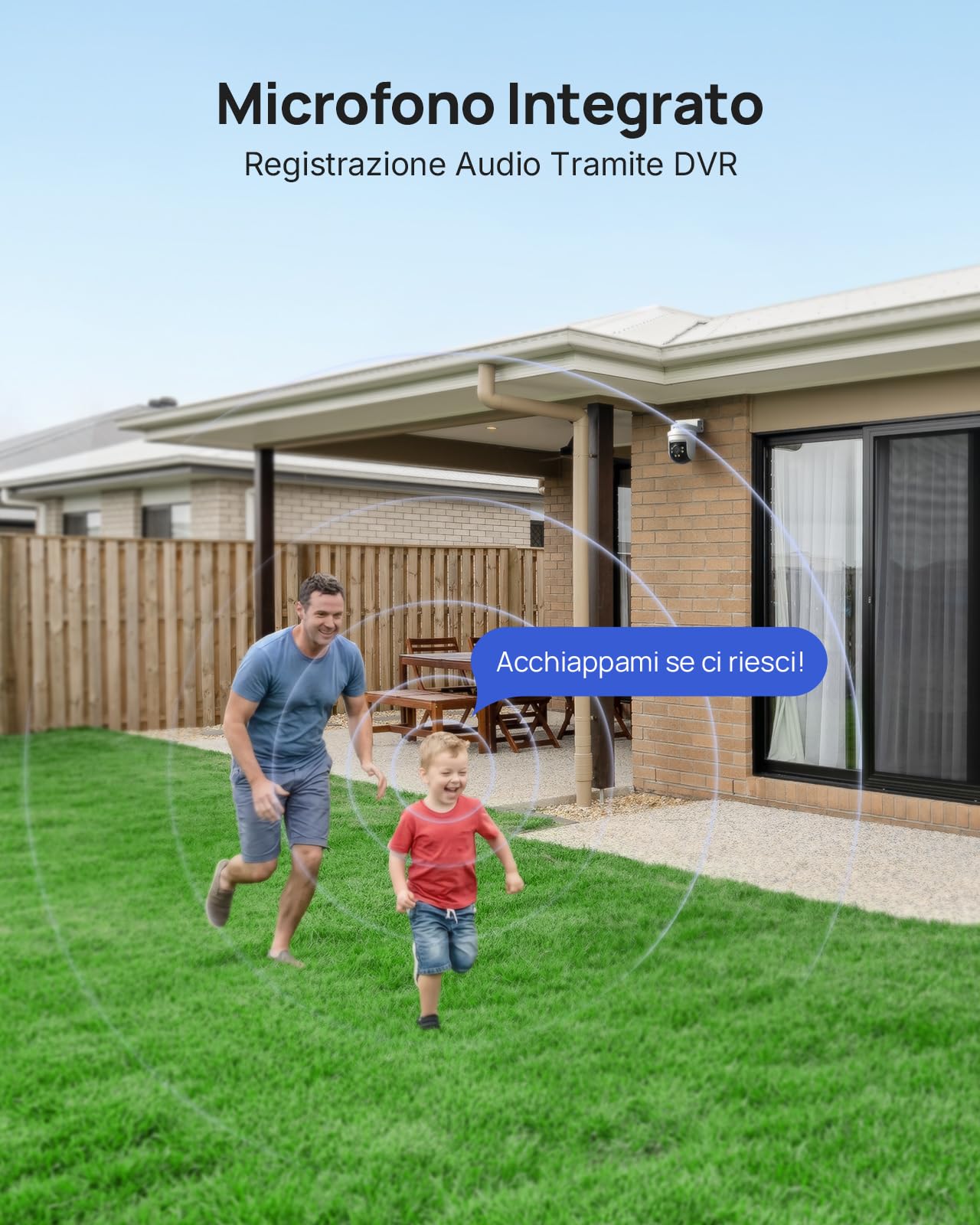 ANNKE 3K Kit Telecamere Videosorveglianza Cablate per Esterni, 4X 3K PTZ Telecamere con Audio, 5MP Lite DVR 8 Canali con Rilevamento IA di Persone/Veicoli e Hard Disk 1TB, Visione Notturna IR 100ft