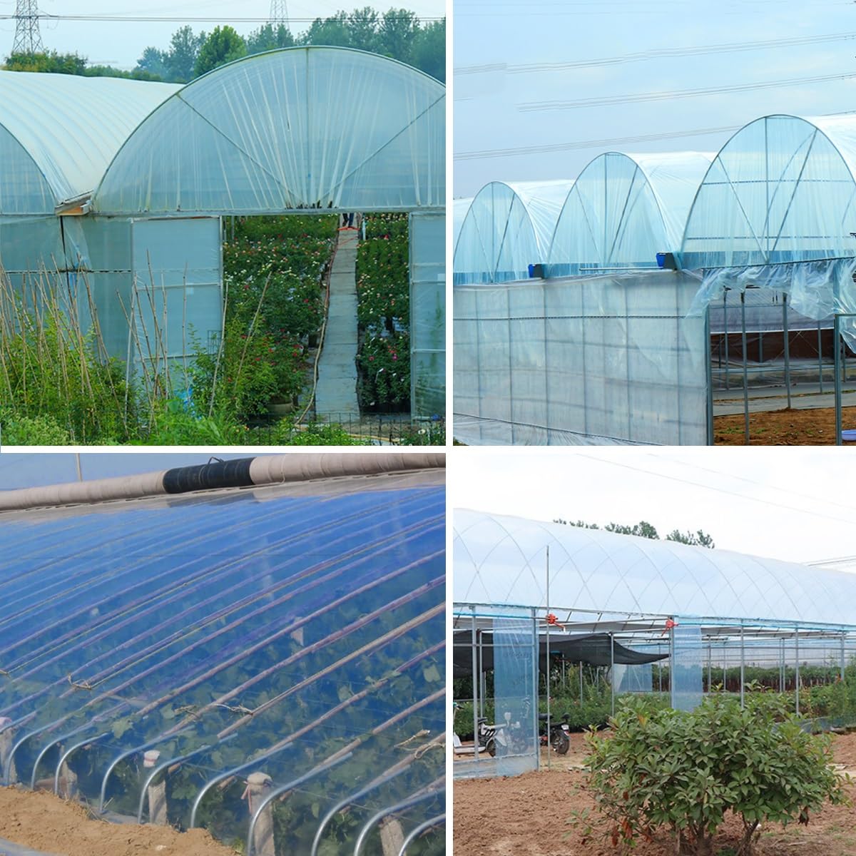 Lámina de plástico transparente para invernadero de jardín, cubierta de invernadero, protección de techos, material de polietileno (15 x 20 m)