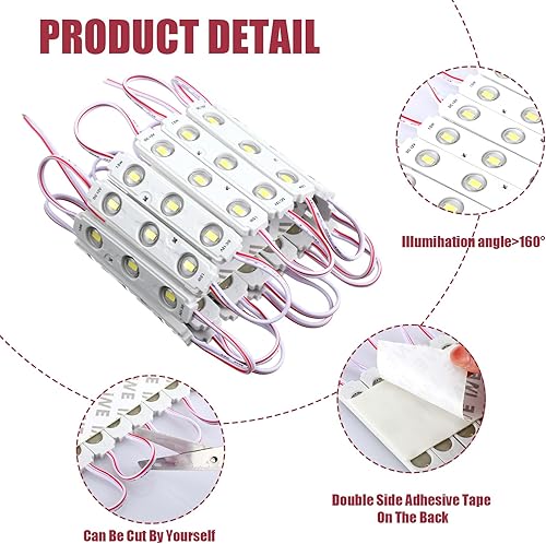 Miniatura 3 de Rossesay 100 luces LED de repuesto para módulos inflables blancos 6000K 100 pies 5730 SMD 150LM por módulo LED, impermeable, reemplazo de luz LED