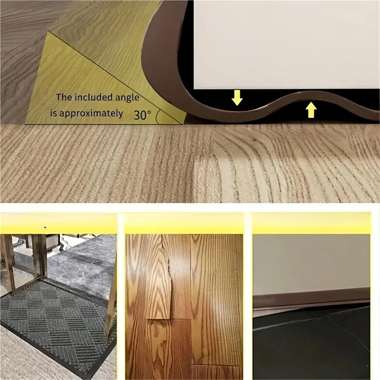 Türdichtung Flexibler Türdichtungsstreifen aus PVC(Black 02,2PC)