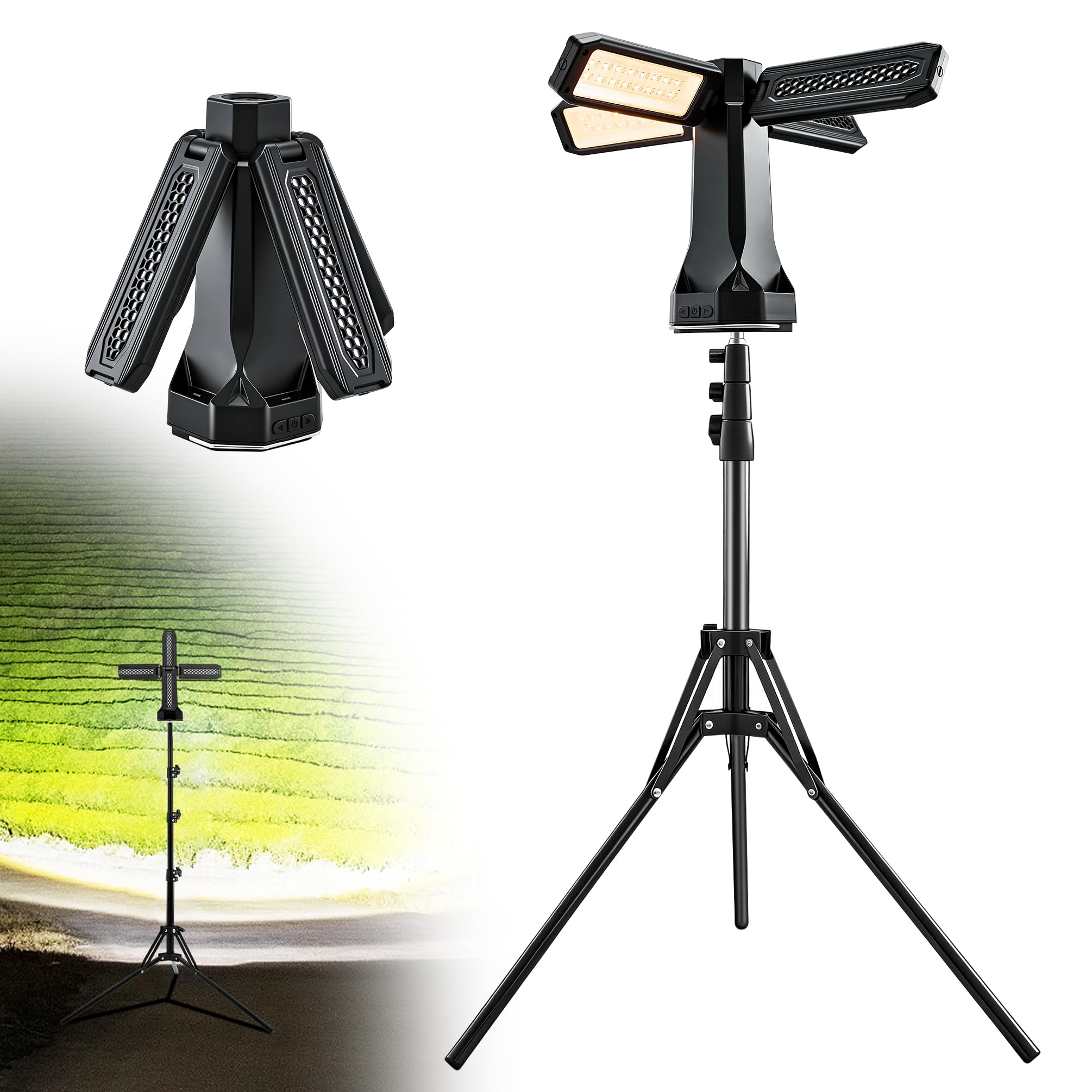 SakerNeo Lanterna da campeggio e torcia elettrica da 6500 lm, power bank da 20000 mAh, durata 40 ore, treppiede magnetico | 3 colori per tenda, luce esterna e di emergenza