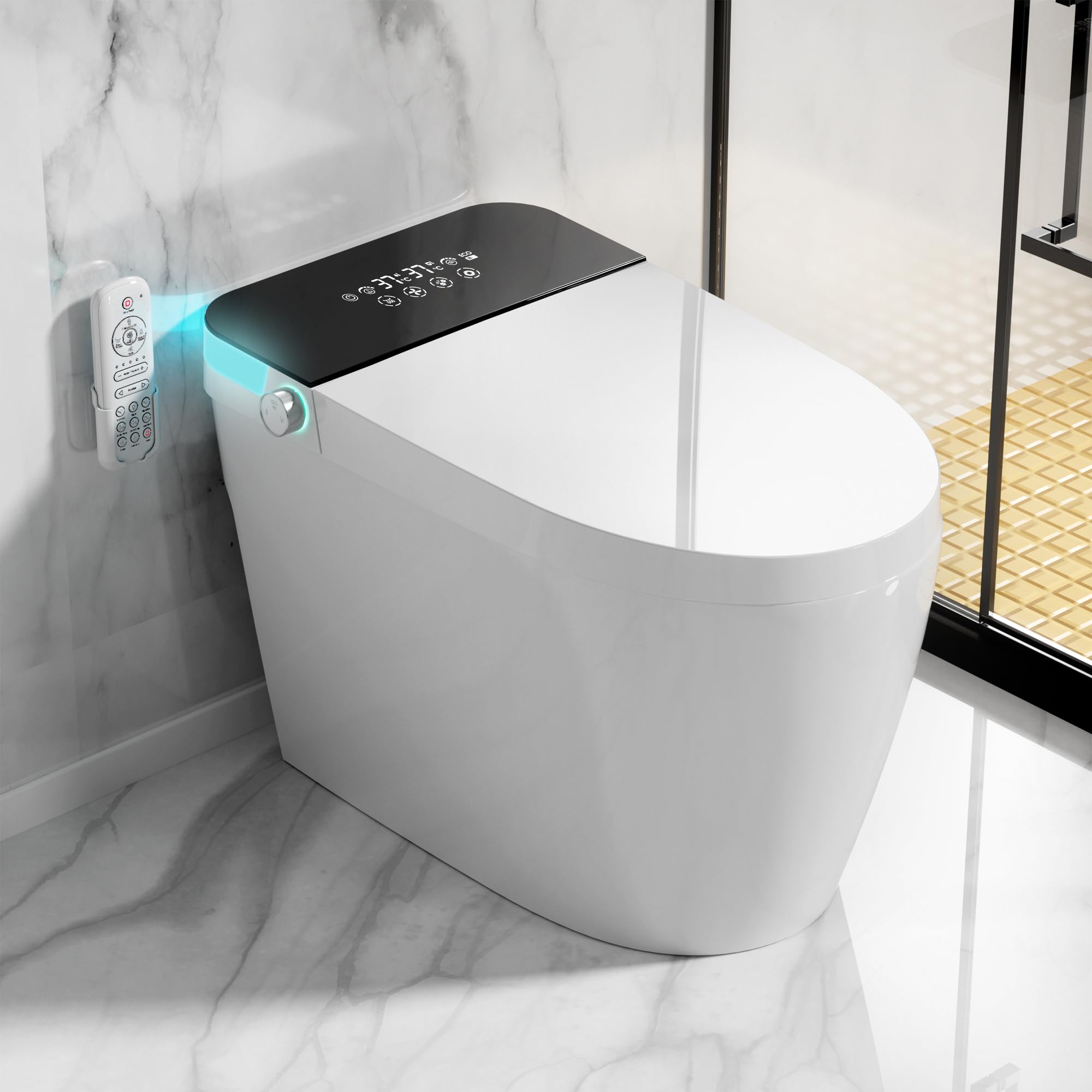 tankless smart toilet with warm water sprayer amp dryer smart bidet toilet with foot sensor operation heated bidet seat auto smart toilet with led display for bathrooms