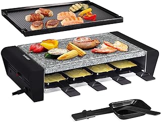 TAMARIT Raclette 3-in-1 Electric Grill - Portable, Korean BBQ Indoor with 8 Paddles, Dishwasher Safe Reversible Non-stick Grill
