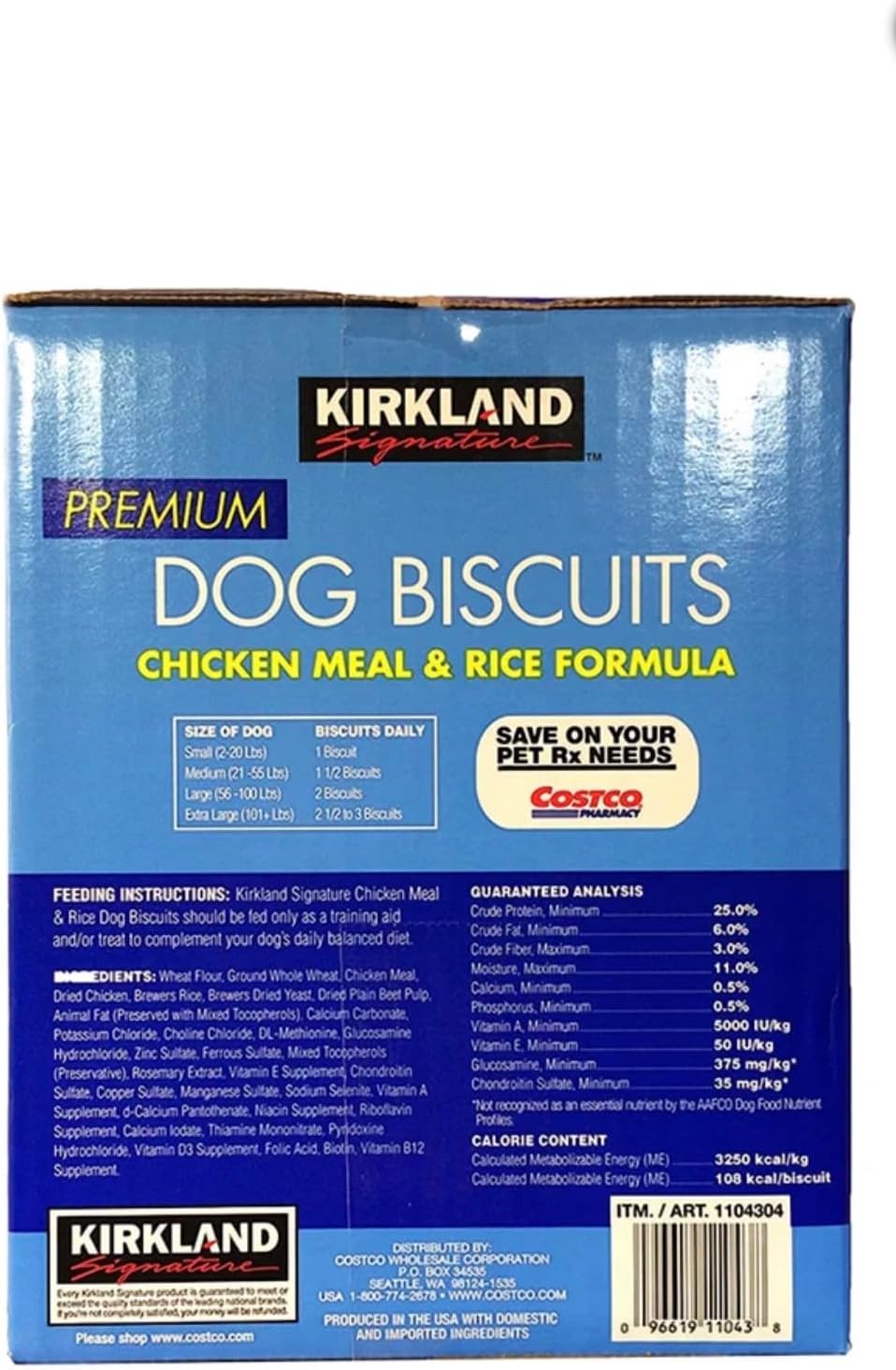 Kirkland Signature Premium Dog Biscuits Chicken Meal & Rice Formula 15 LB