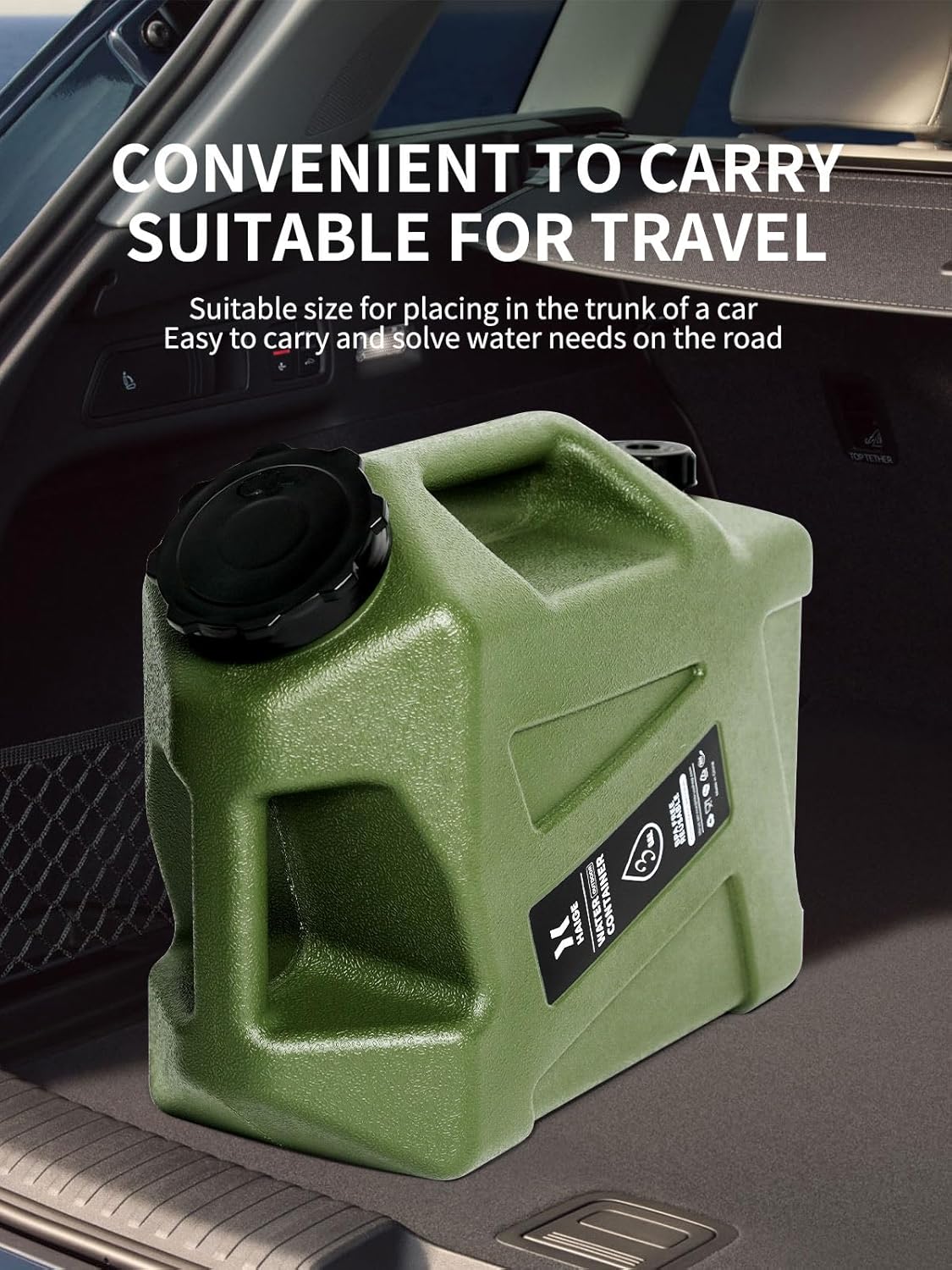 HAIGE 3.2 Gallon Water Container with Spigot, Heavy-Duty Portable Water Jug with Dual Handles, BPA-Free Camping Water Storage for Outdoor, Car Travel, Emergency, Home Drinking & Party Cold Drinks