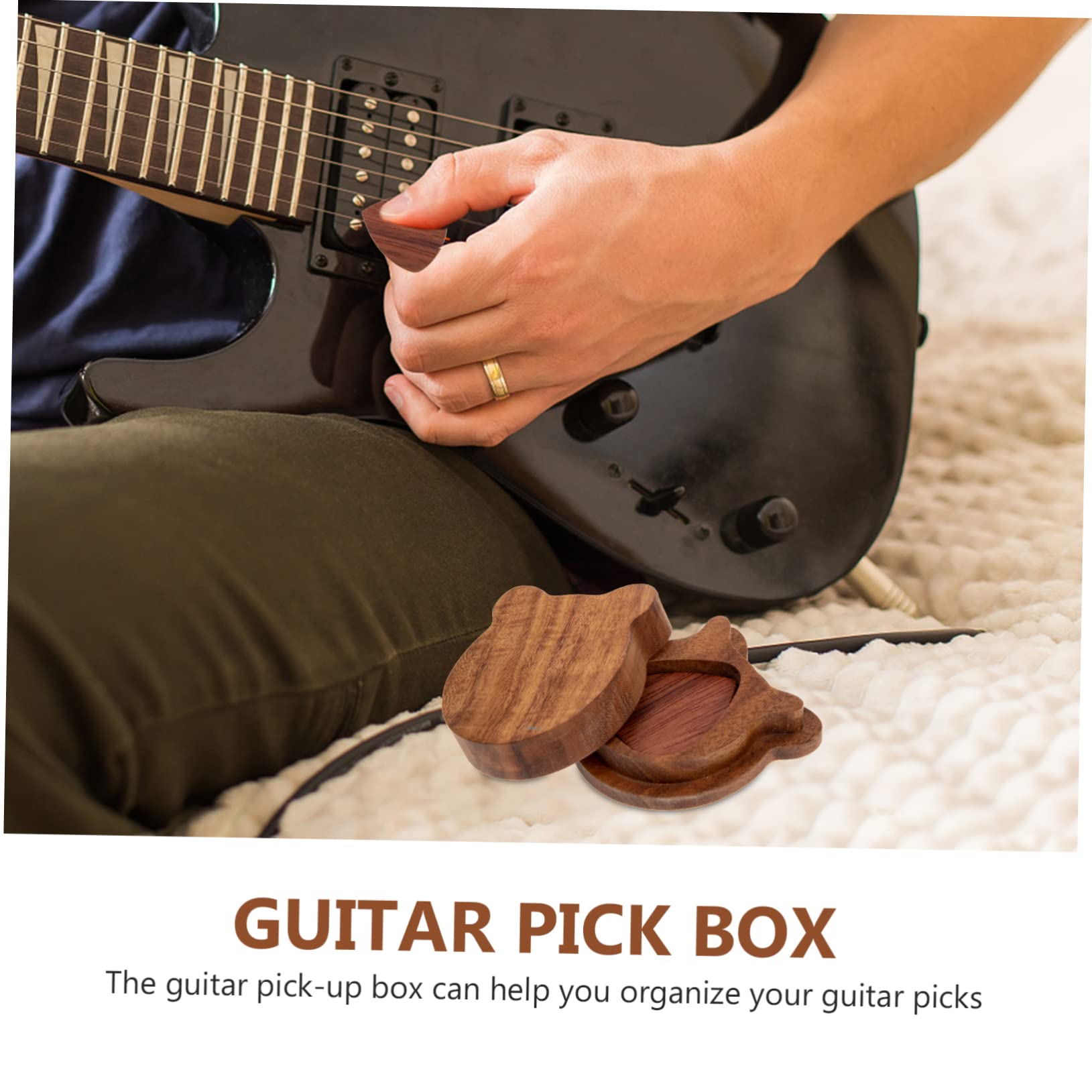 4sätze Holz-Gitarren-plektren Mit Praktischem Halter Langlebiges Plektrum-Set Mit Plektren Für Gitarre Und Bass Für Musiker Und Gitarristen