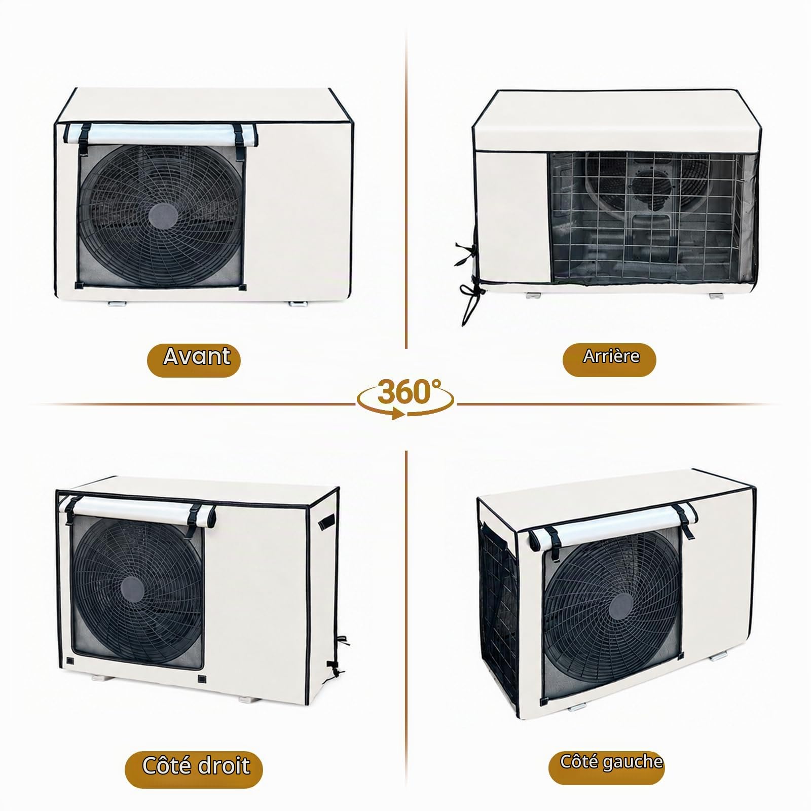 Housse de Climatisation Extérieure 80x30x55cm, Bâche pour Climatiseur avec Boucle, Tissu Oxford Imperméable, Résistante aux Intempéries, Anti-Poussière, Protection UV et Neige