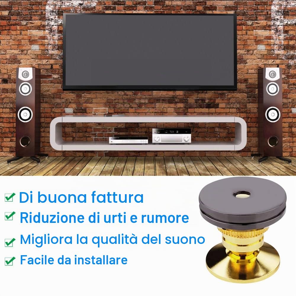Piedini per Altoparlanti Isolamento a Punta 28x25mm Set 4 Pezzi per Amplificatore Lettore CD DVD