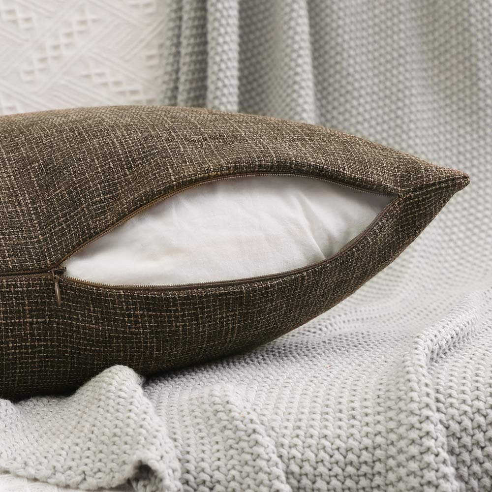MIULEE Kussensloop, sierkussen, linnenlook, decoratieve kussensloop, bankkussen, decoratief kruis met verborgen ritssluiting, voor bank, slaapkamer, set van 2, 50 x 50 cm, lichtgrijs