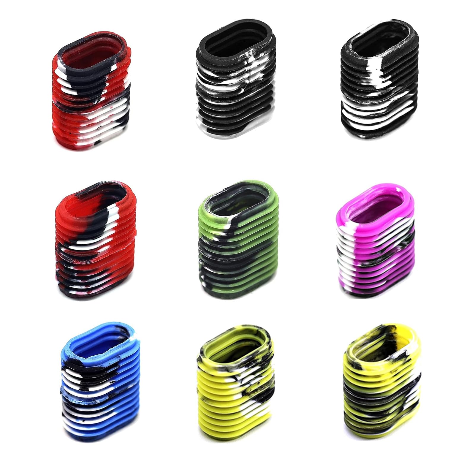 9Pack Rubber Fishing Reel Handle Grip Sleeve Non-Slip Baitcaster Knob Covers for Casting or Spinning Reel Customizable Handle Cover Tape Baitcasting