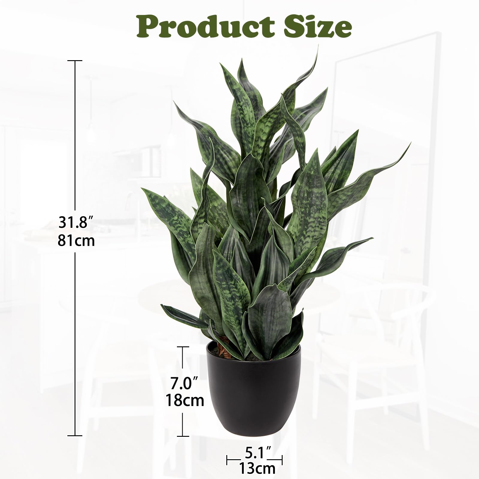 Amazon.com: Large Fake Snake Plant Black Coral 33 Inch Sansevieria Plant  Artificial Snake Plants in Pots Faux Mother In Law Tongue Plant - Lush &  Dense 38 Leaves Tall Plants for Indoor