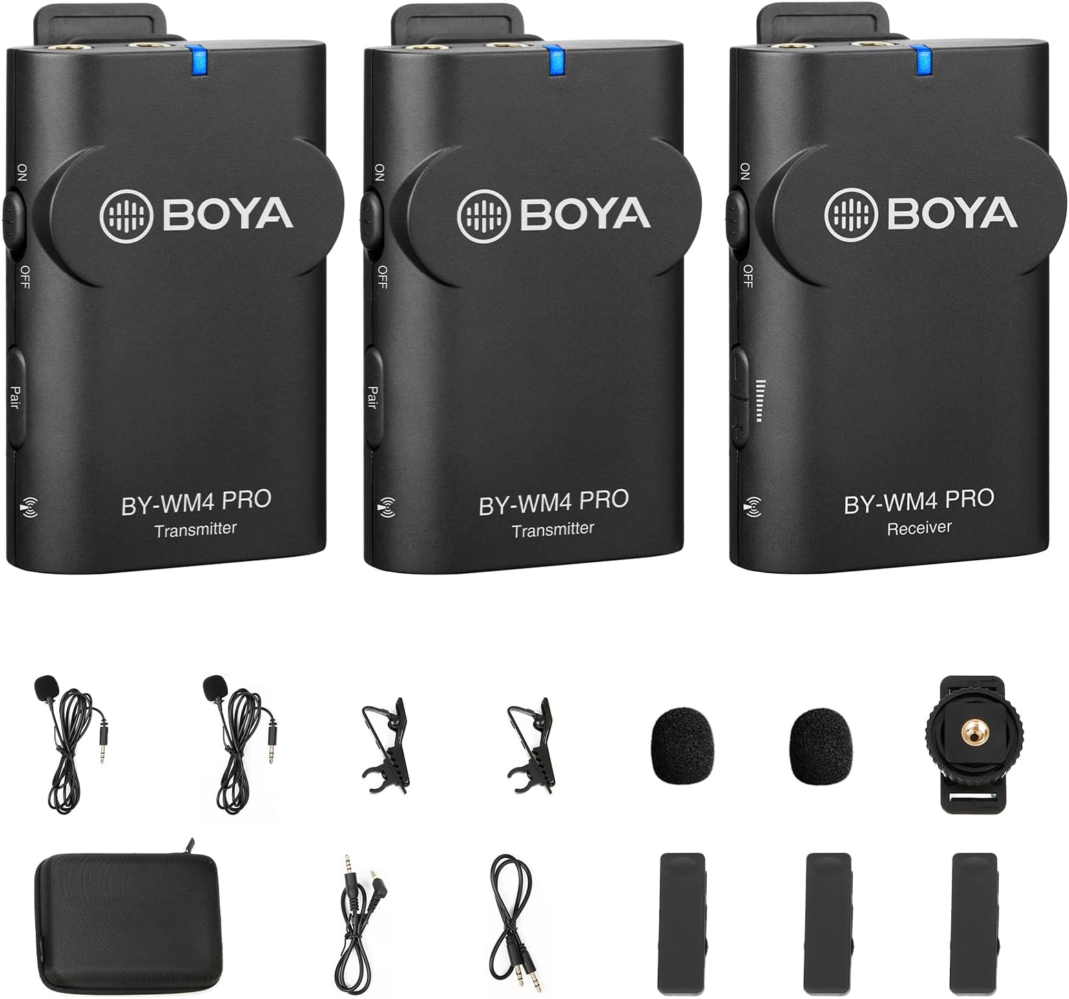 Boya By-Wm4 Pro-K2 Portable 2.4G Wireless Microphone, Black