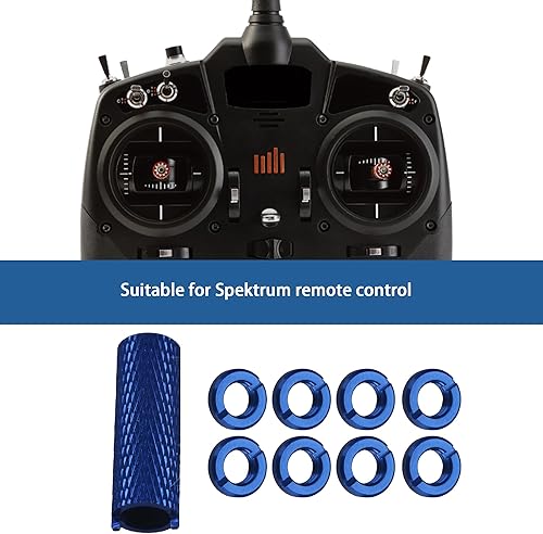 Miniatura 6 de Mxfans 8pcs Tuercas de interruptor de radio RC Transmisor Control Tuercas Azul Oscuro