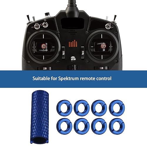 Miniatura 6 de Mxfans 8pcs Tuercas de interruptor de radio RC Transmisor Control Tuercas Azul Oscuro