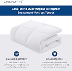Casa Platino King Mattress Pad – 600 GSM Quilted 3-in-1 Waterproof Mattress Topper & Zippered Encasement Cover – Deep Pocket Fits 10"-18" – Leak-Proof, Hypoallergenic & Breathable Protector