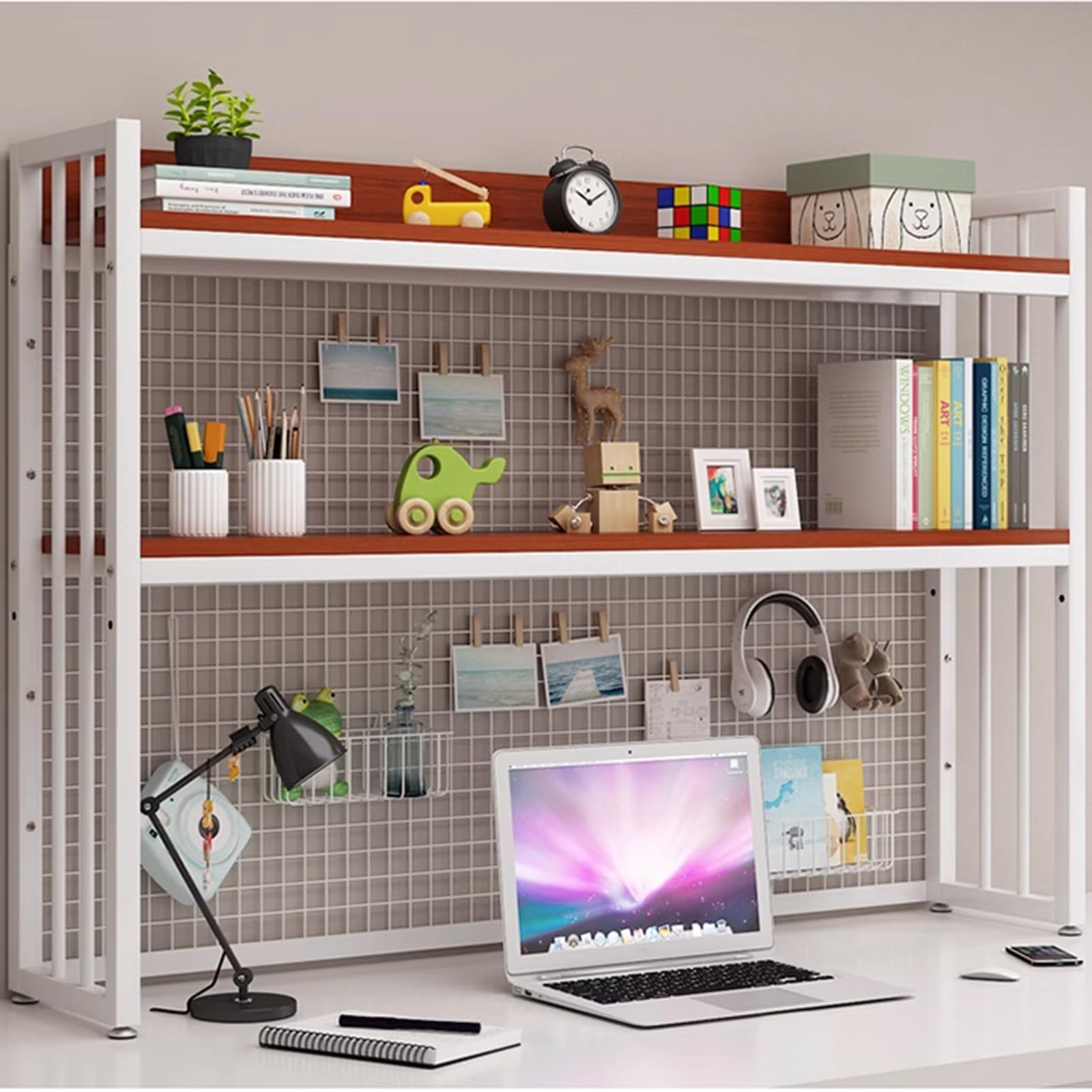 Office Desk Organizer Solid Hardwood Desktop Bookshelf