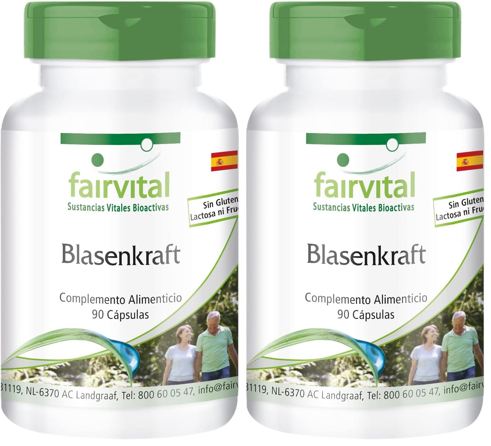 fairvital Cápsulas para la vejiga, 90 cápsulas, con semillas de calabaza, vara d