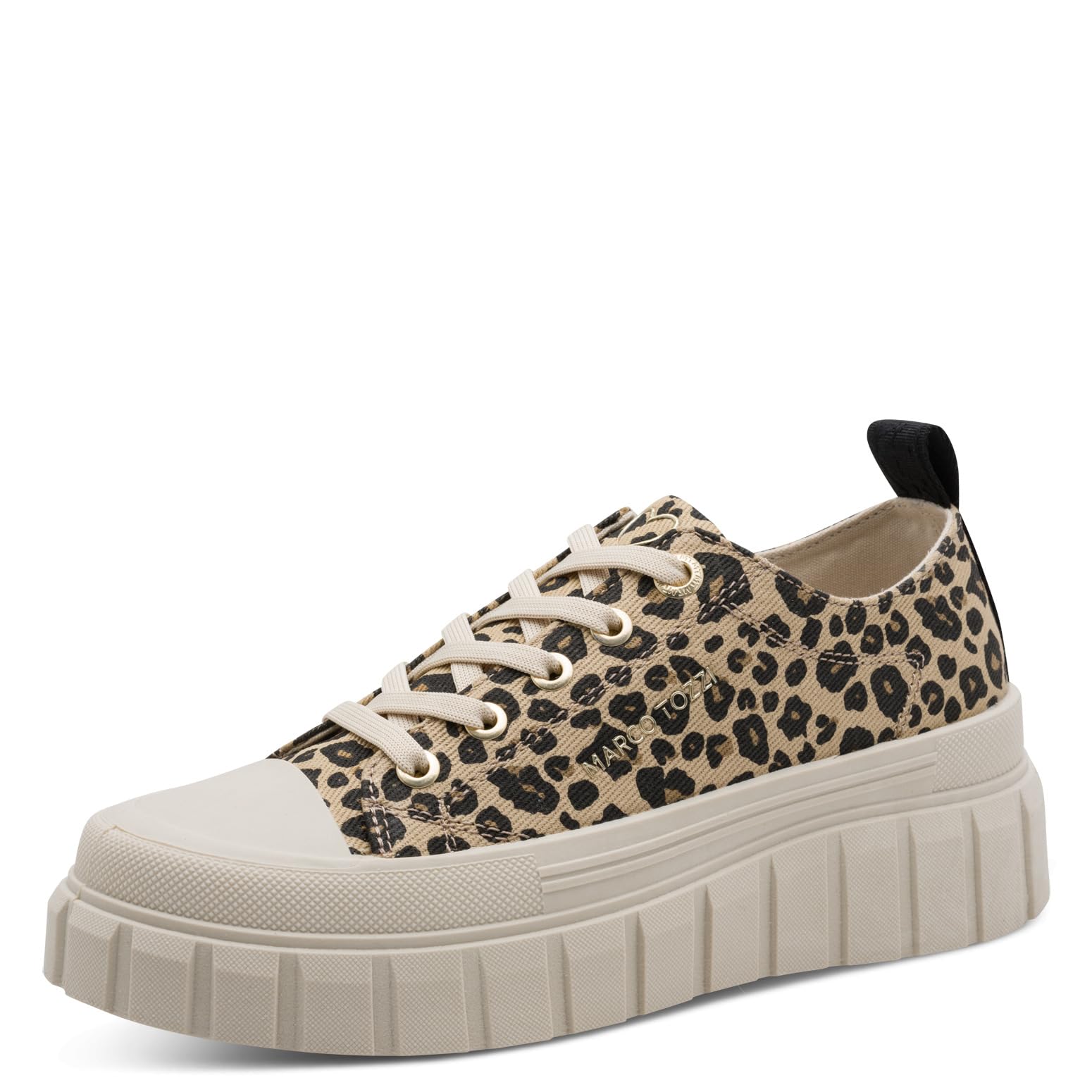 MARCO TOZZI Women Sneaker Soft Feel Me Removable Footbed Modern, Beige (Leo Dune), 8.5 UK