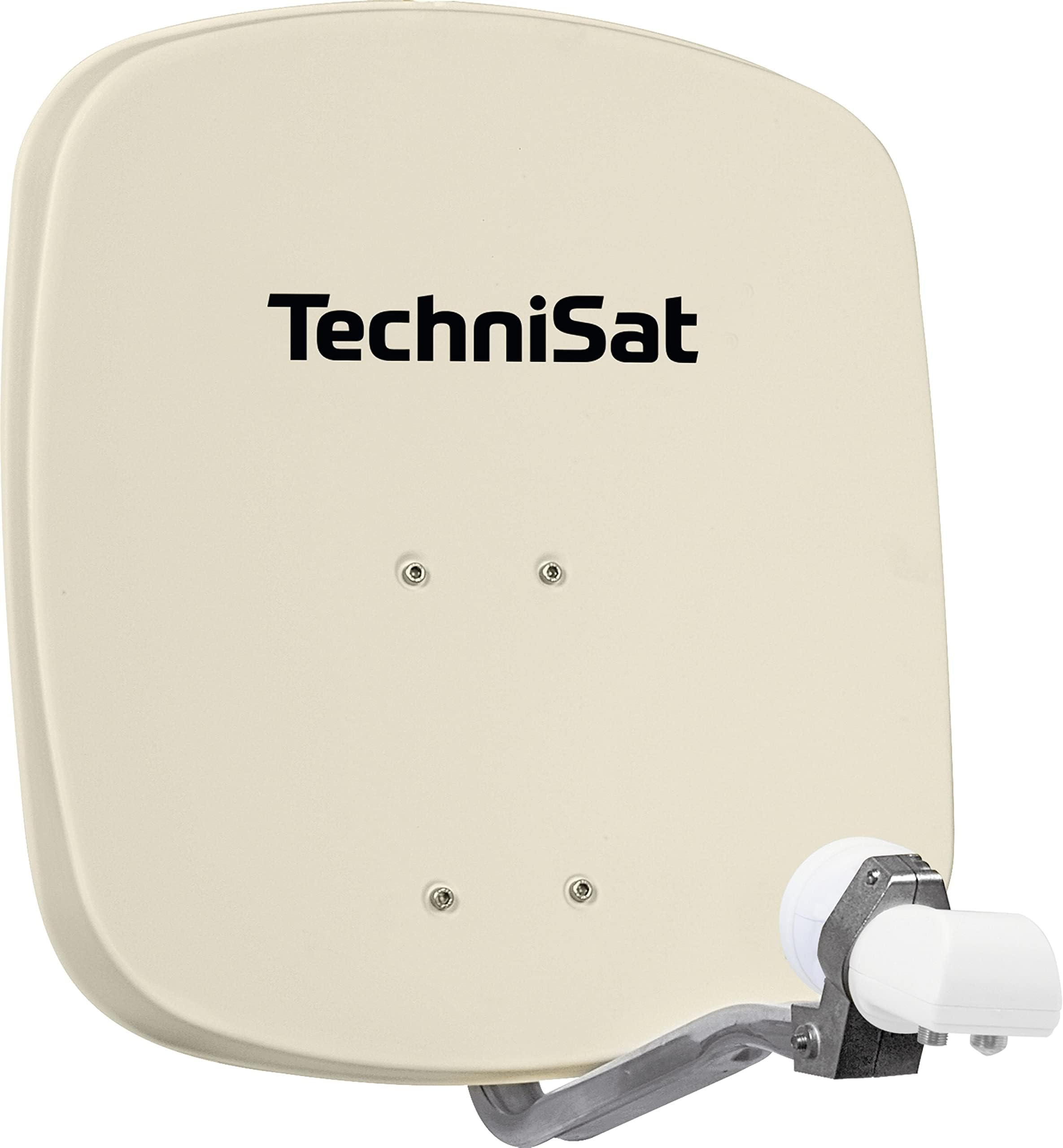 TechniSat DIGIDISH 45 - Satellite Dish for 2 Participants (45 cm Compact Satellite System - including Wall Mount, An-Roof Fitting for Mast Mounting (30-63 mm), and Universal Twin LNB) Beige