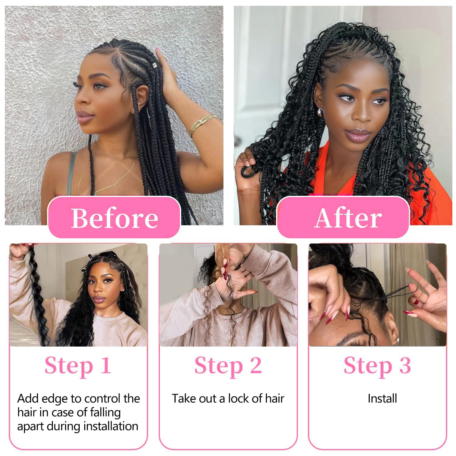 Human Braiding Hair 26 Inch Deep Wave Bulk Human Hair for Braiding No Weft 2 Bundle 100g 12A Brazilian Curly Human Hair Extensions for Boho Braids Wet and Wavy Human Hair Braiding Hair - Image 4