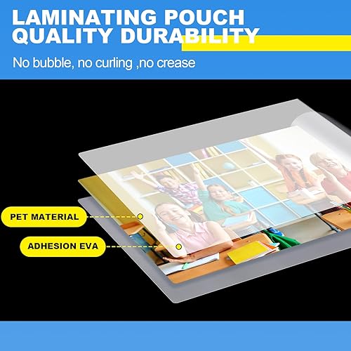 Miniatura 3 de Ireer Paquete de 100 hojas de cartulina A4 de 11.7 x 8.3 pulgadas de color blanco y 100 hojas de laminación de 9 x 11.5 pulgadas de grosor, bolsas