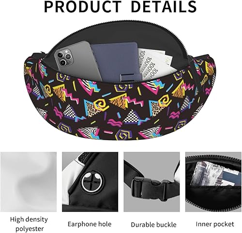 Miniatura 91 de Graffiti Instrument Music 80s 90s Microphone Fashion Casual Fanny Pack Waist Bag Men Women Adjustable Belt Waist Bag For Travel Hiking Cycling