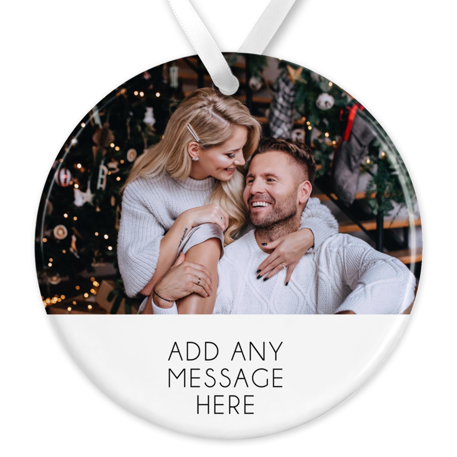 Personalised Christmas Bauble | Photo Christmas Ornament | Photo Christmas Bauble | Picture Christmas Decoration (Photo + Message)