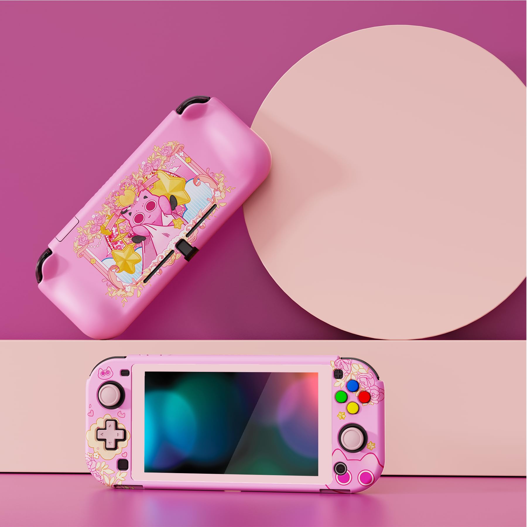playvital ZealProtect Protective Case for Nintendo Switch Lite, Hard Shell Grip Cover for Nintendo Switch Lite w/Screen Protector & Thumb Grip Caps & Button Caps - Antique Yellow — view 109