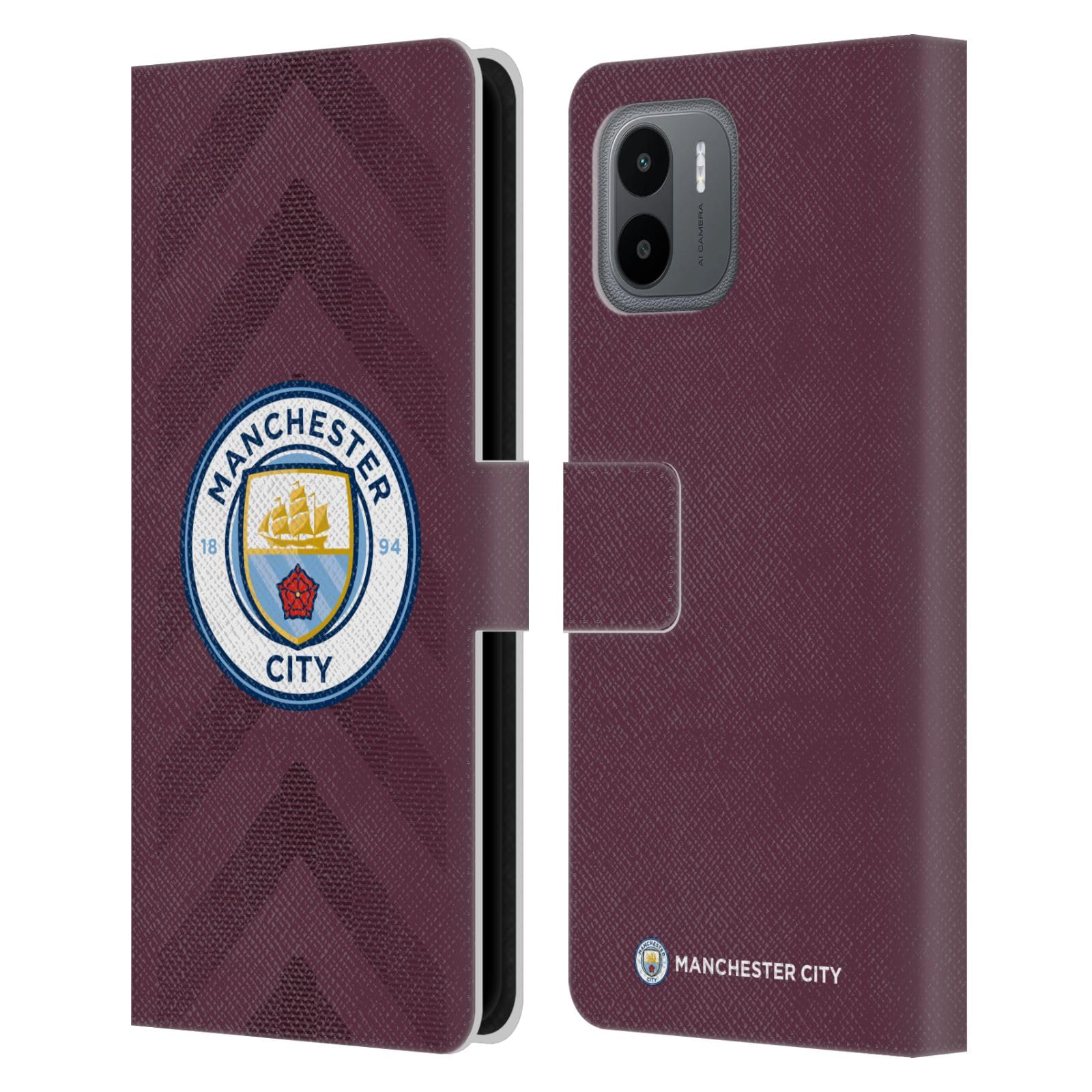 Head Case Designs Officially Licensed Manchester City Man City FC Home Goalkeeper 2022/23 Badge Kit Leather Book Wallet Case Cover Compatible with Xiaomi Redmi A2
