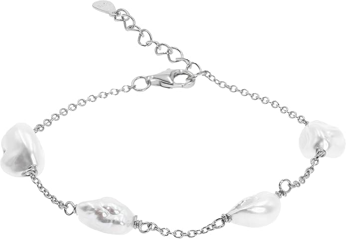 Bracciale di perle Keshi, perle coltivate d'acqua dolce, perla dalla