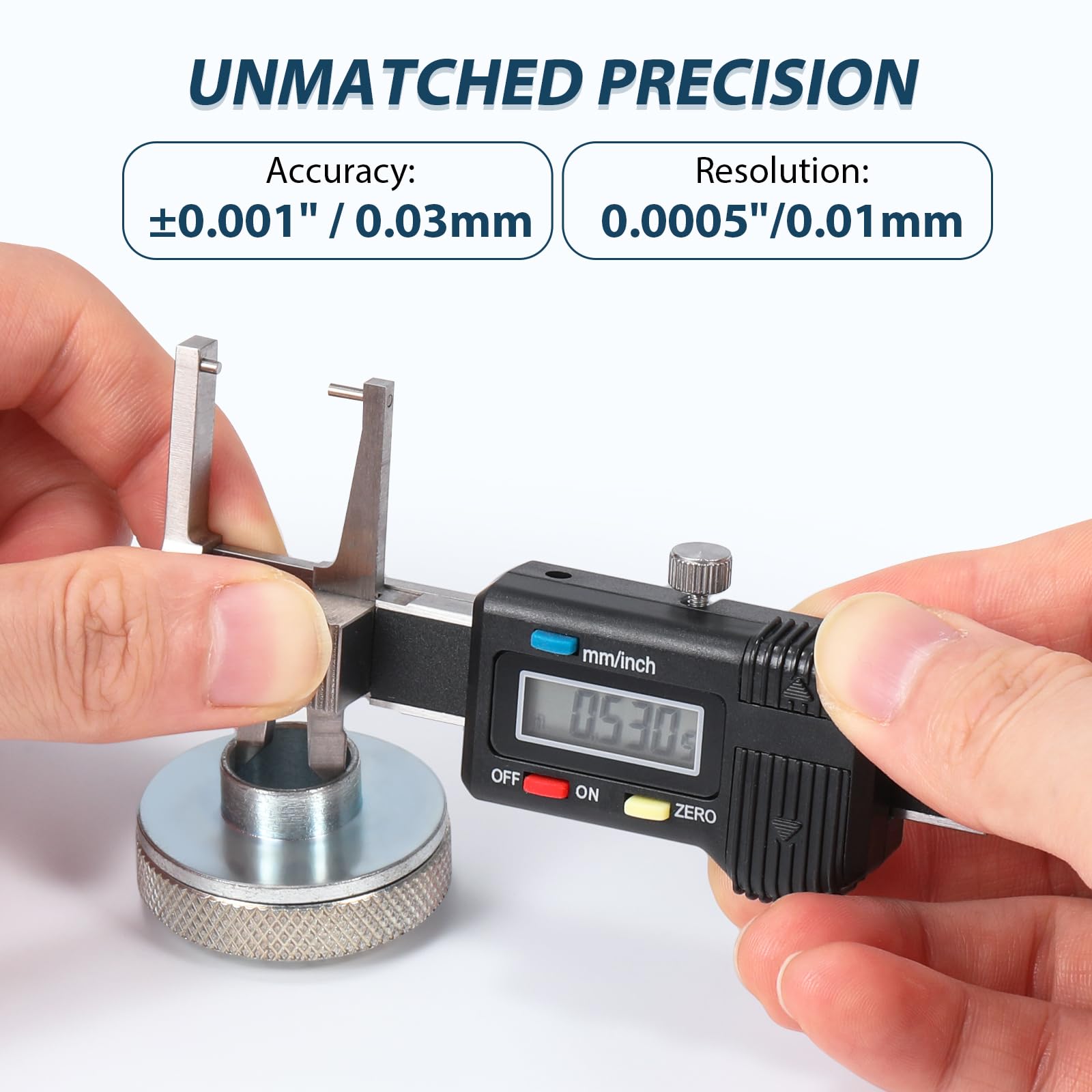Digitaler Messschieber, 3-in-1 Mini-Messschieber, 0-25 mm, Präzisions-Messwerkzeug aus Edelstahl mit LCD-Display, Einheitenumrechnung, Aufbewahrungskoffer, Zusatzakku