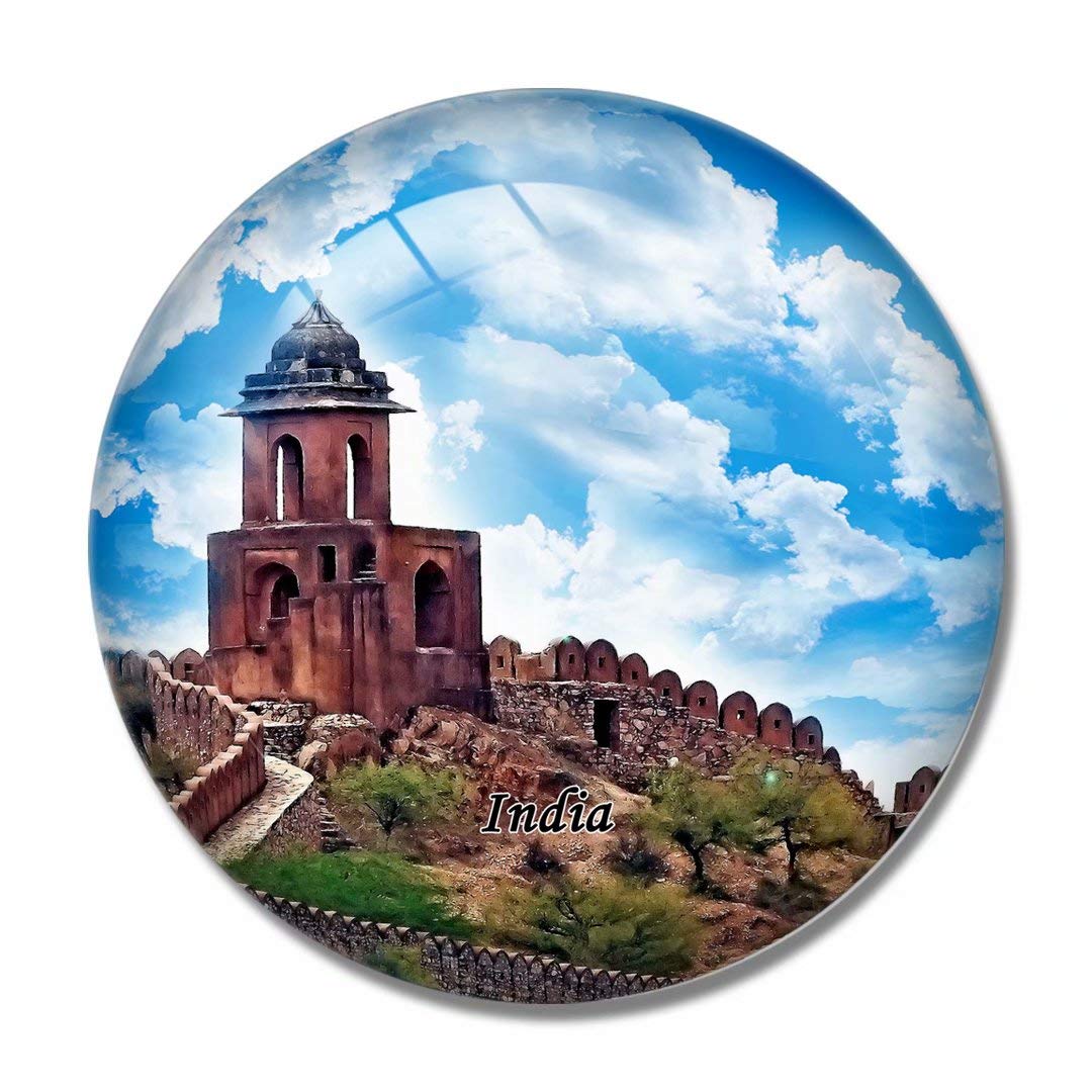 "N/A"India Magnet India Jaigarh Fort Jaipur 3D Fridge Magnet Crafts Souvenir Crystal Refrigerator Magnets Collection Travel Gift