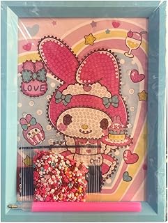 لوحة ماسية للاطفال، كرتونية مع اطار يمكنك تركيبها بنفسك، مجموعة لوحات الماس للمبتدئين والبالغين هدايا ديكور حائط المنزل 15