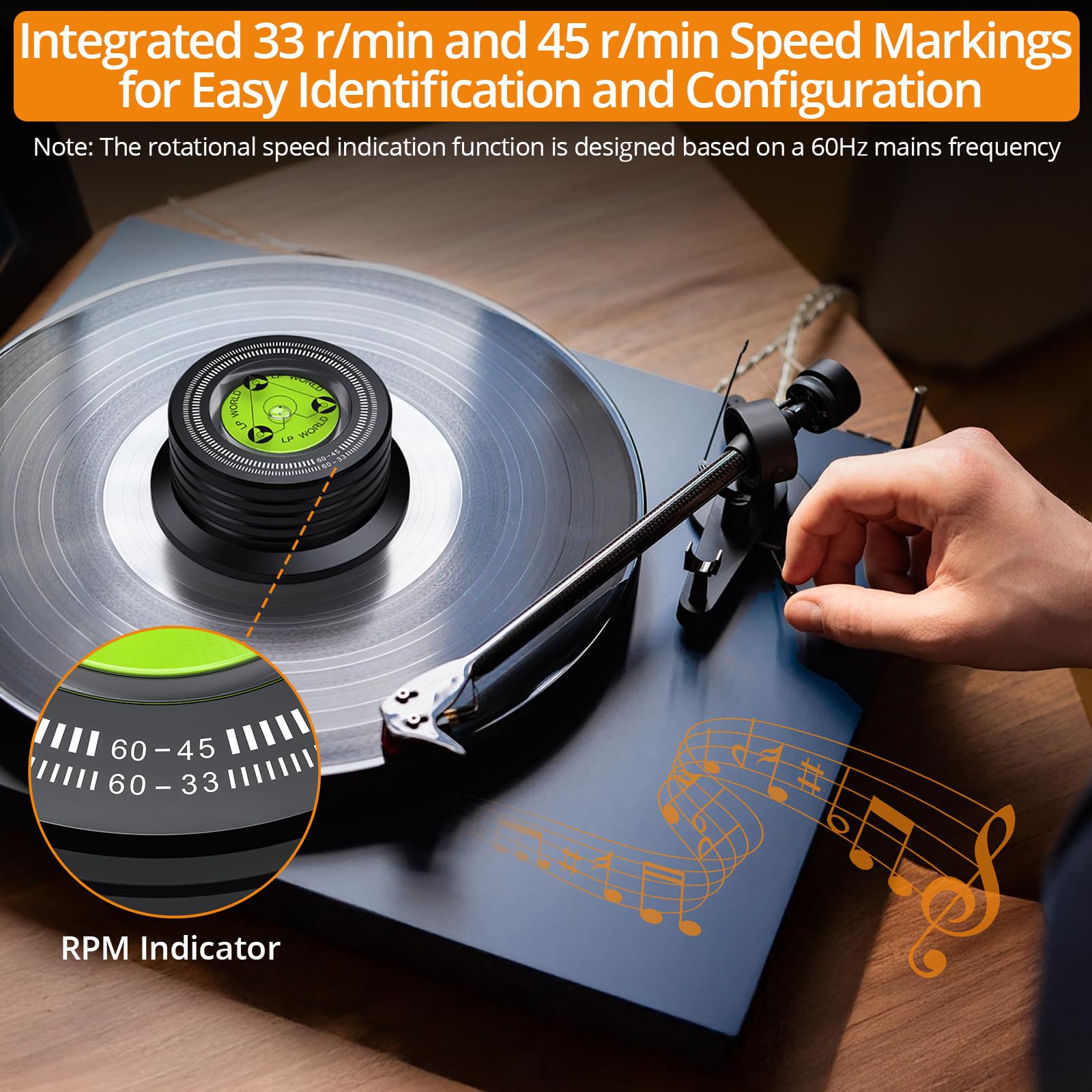 Neoteck stabilizator do gramofonu stabilizator ciężarowy stabilizator płyt gramofonowych stabilizator LP 60Hz 266 g ciężar płyt gramofonowych do gramofonu z płytami winylowymi LP
