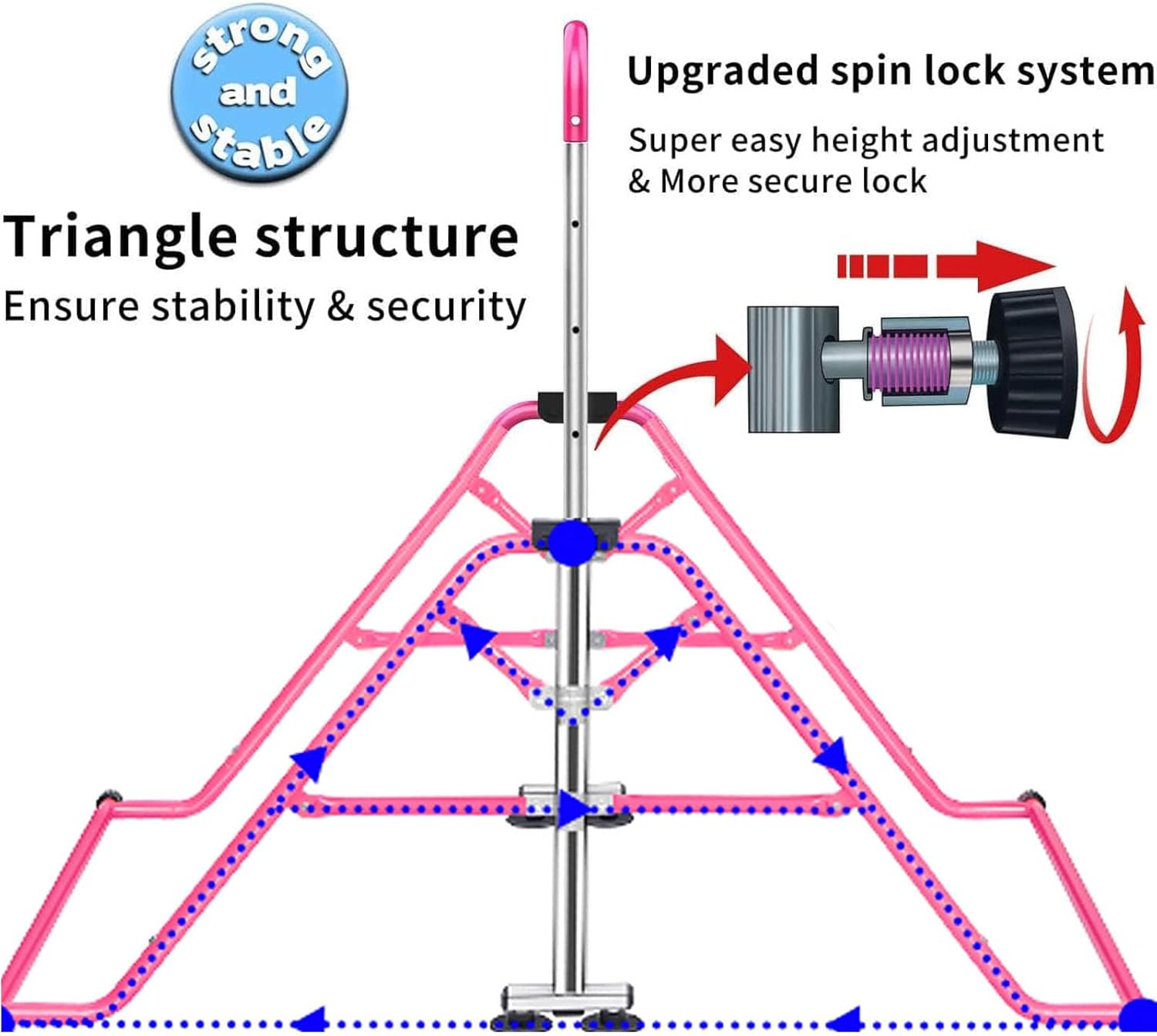 Gymnastics Horizontal Bar, Junior Training Kip Bar Gymnastics Equipment for Home, Adjustable Telescopic Height Folding Horizontal Bar with Gymnastic Rings for 3-12 Years Old Kids