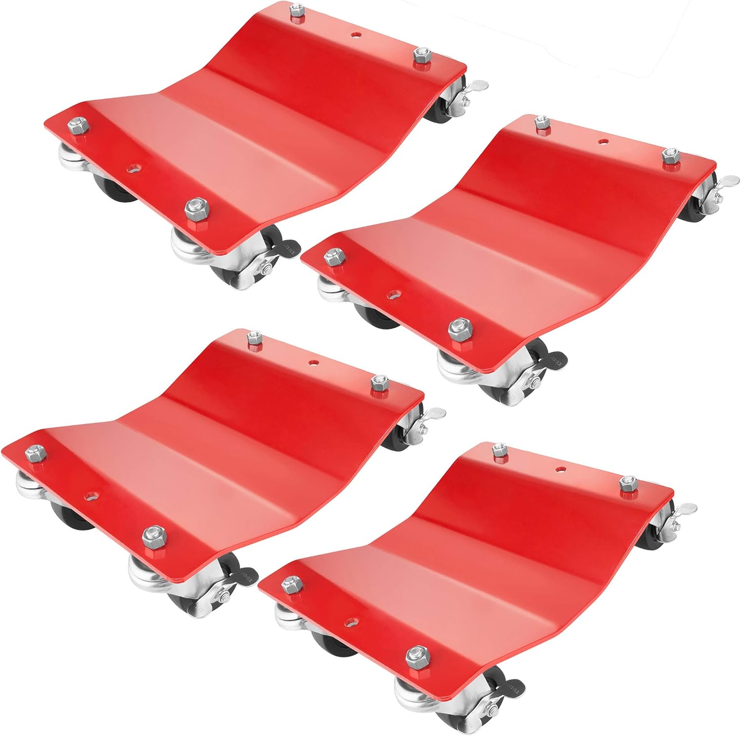 Car Wheel Dolly Set of 4 - Heavy Duty Antiskid 16x12” Car Dolly Tire Skates with 6000lb Capacity - 360 Degree Rotatable Wheel Dollies for Trucks, Trailers, Motorcycles or Boats by Pentagon Tools