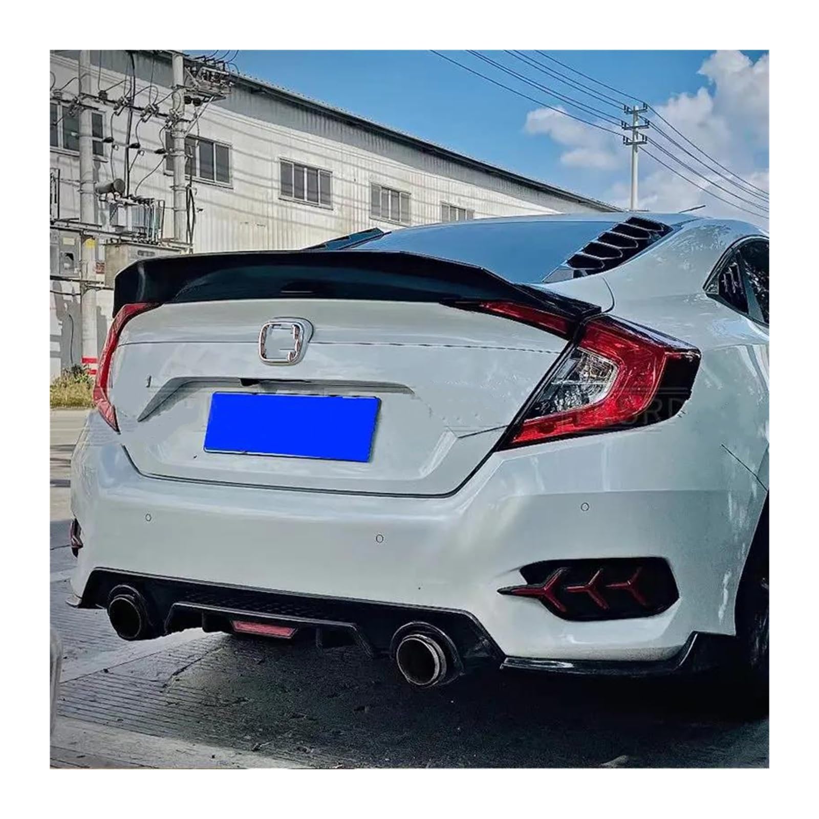 Dla Civic FC 10th Gen 2016-2021 Spoiler Na Tylną Klapę Bagażnika Ducktail Tylny Spoiler(Gloosy Black)