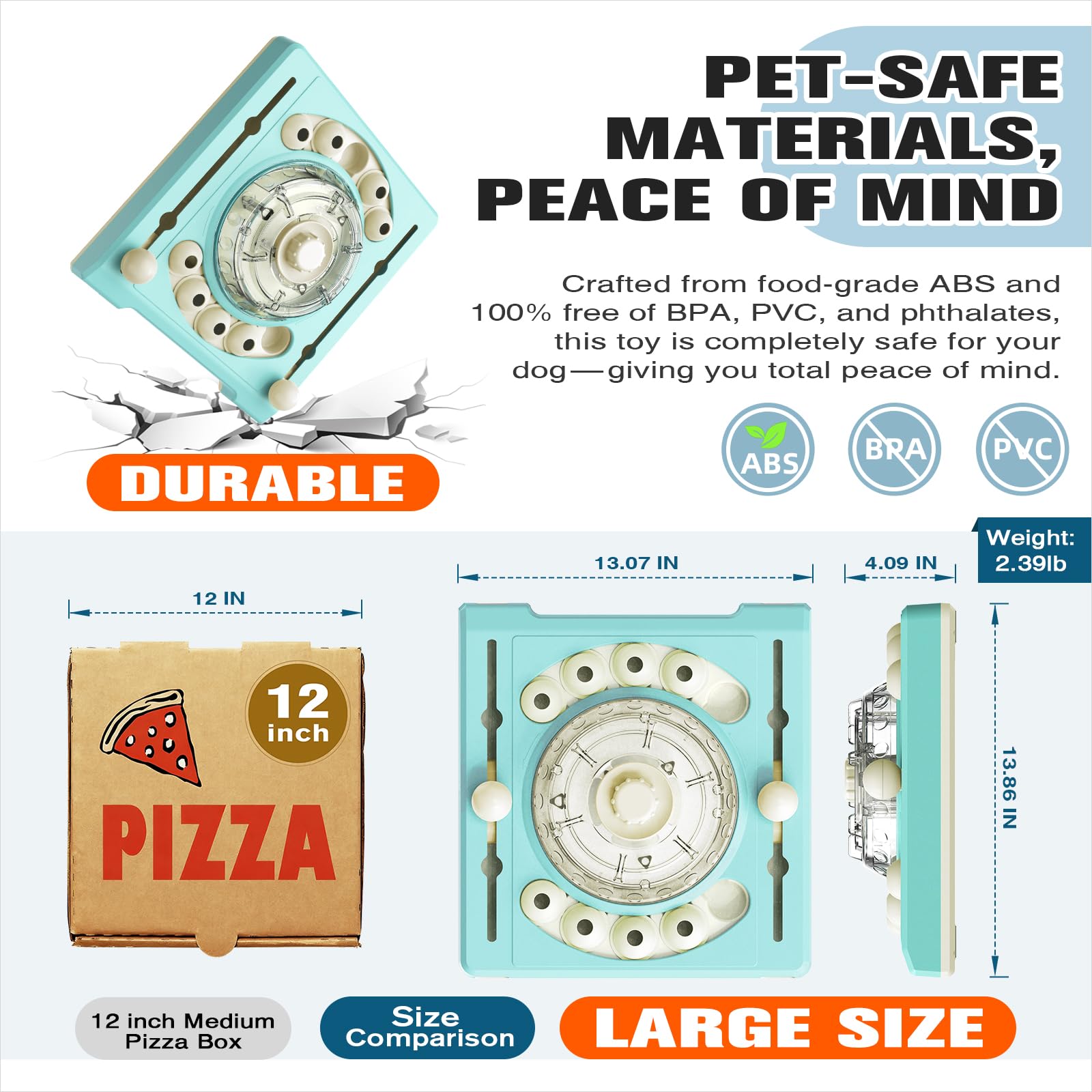 KADTC Dog Rotating Puzzle Games Toy Level 2 in 1 Centralized Food Dispensing Design Enrichment Mental Stimulation Toys DEGX