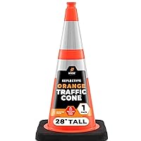 Vista 111 de Xpose Safety Conos de tráfico naranjas de 28 pulgadas con collares de 6 y 4 pulgadas, 1 paquete – Cono de seguridad de plástico PVC multiusos